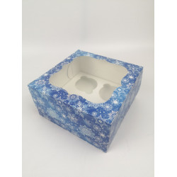 Коробка для 4 кексів Синій сніг